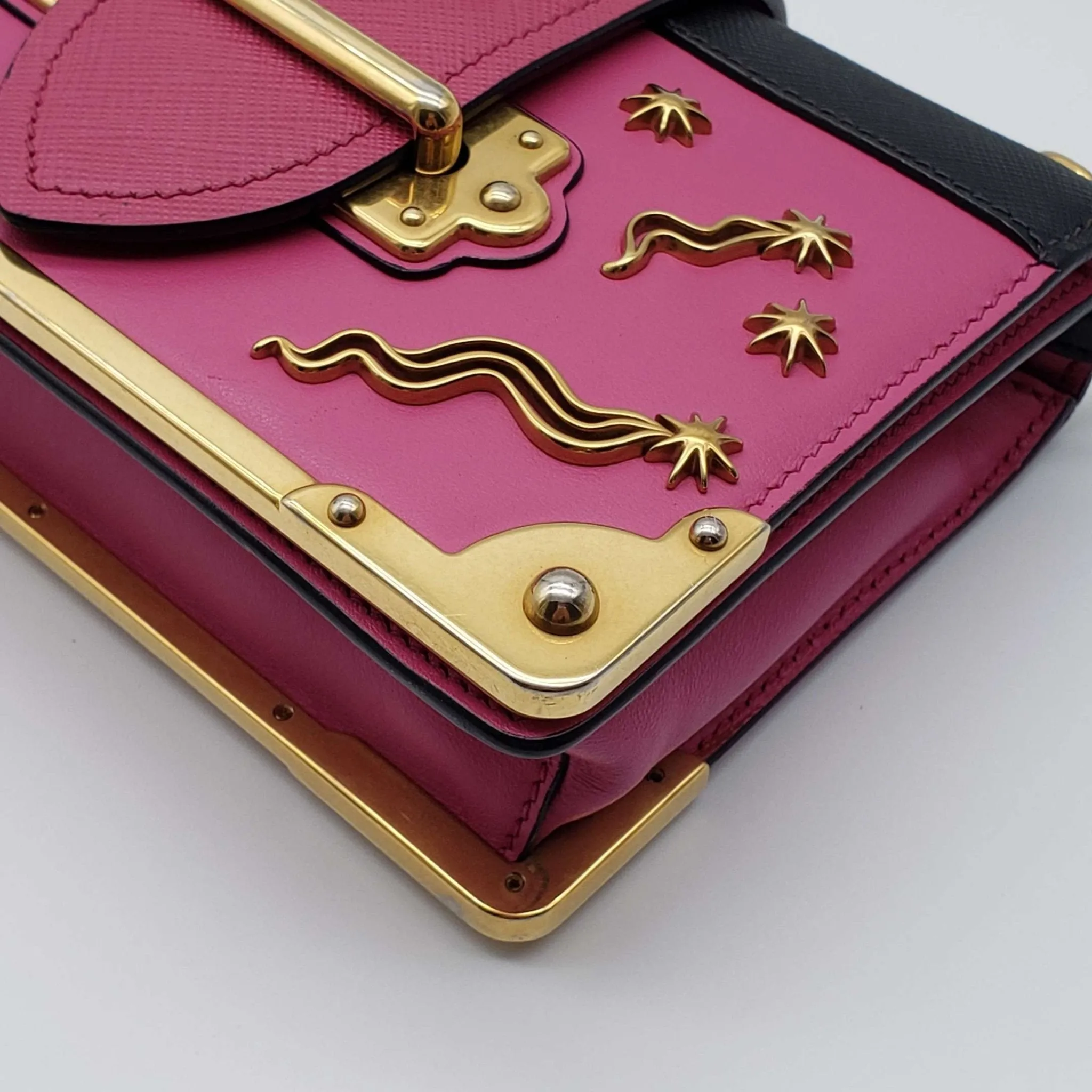Prada Cahier Leather  Shoulder Bag