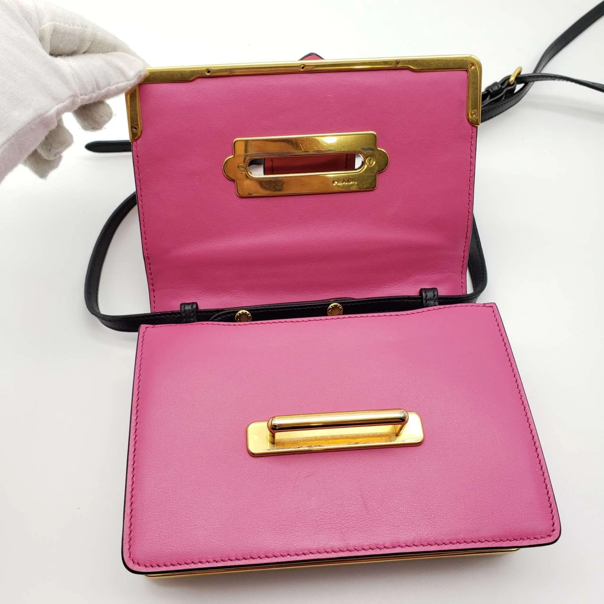 Prada Cahier Leather  Shoulder Bag