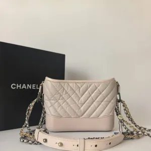 Preloved Chanel Gabrielle Bag Quilted Beige Crossbody