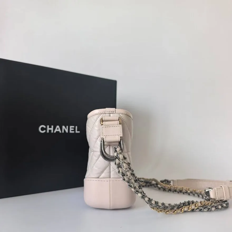 Preloved Chanel Gabrielle Bag Quilted Beige Crossbody