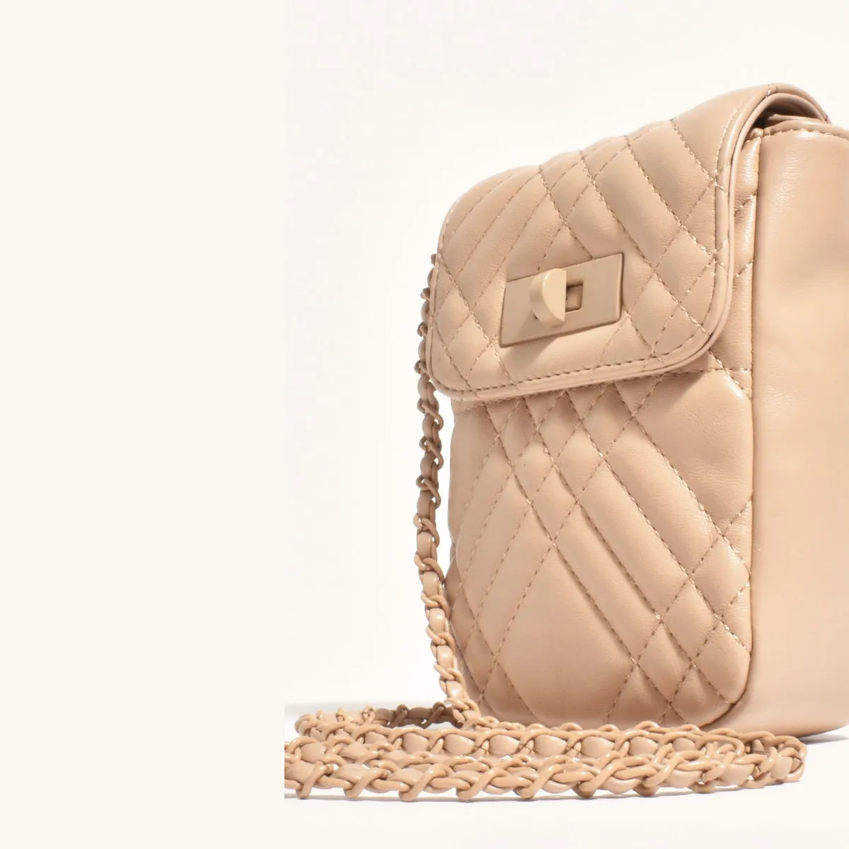 Prudence Quilted Mini Crossbody Bag (Camel)