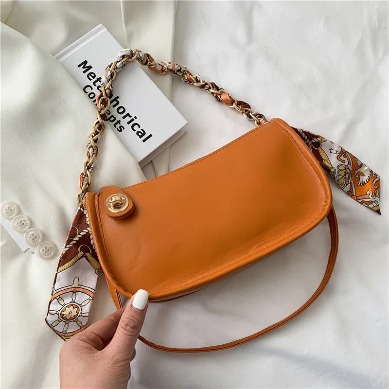 PU Chain Strap Shoulder  Bag
