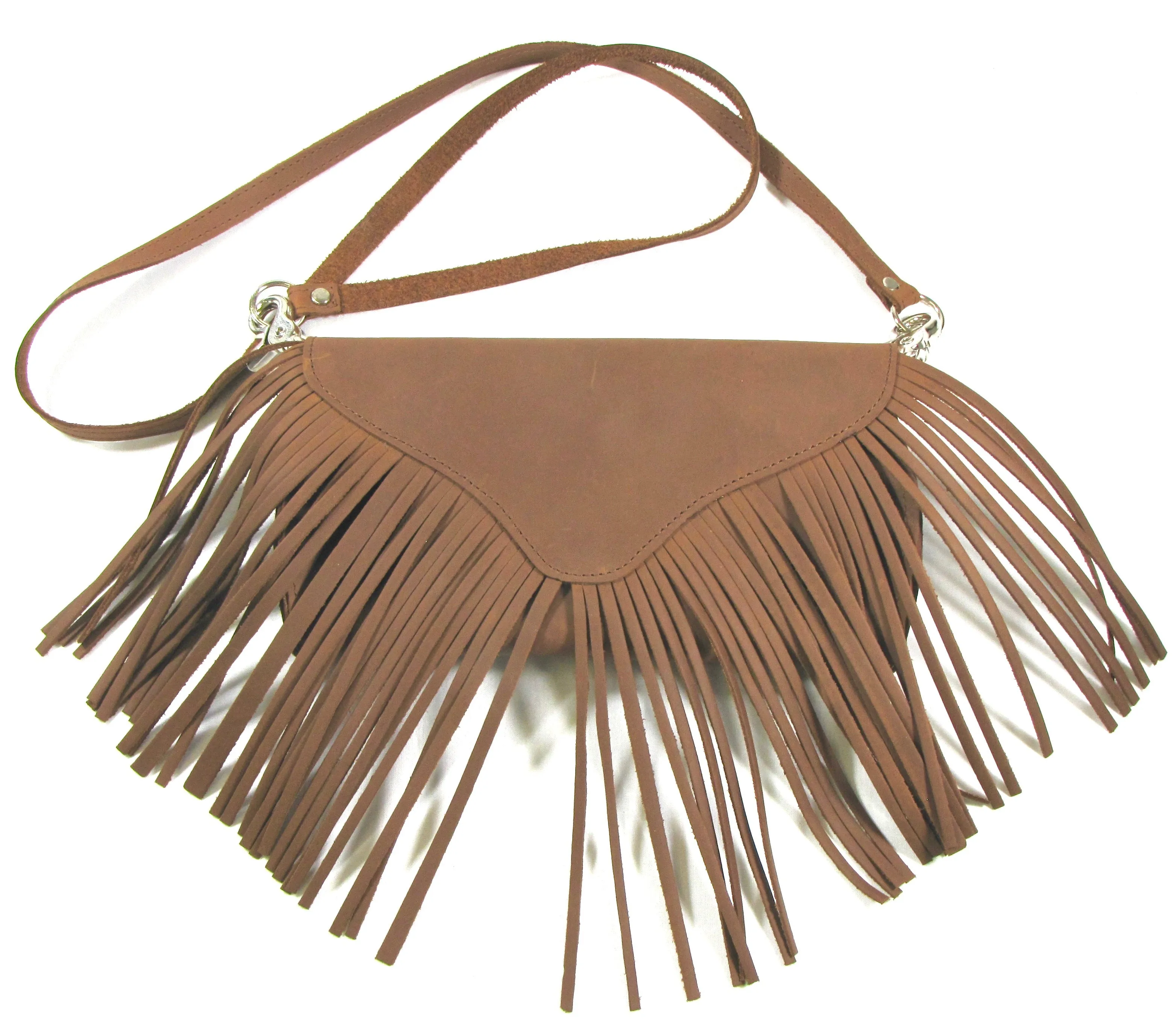 PU691  Fringe Hip/Crossbody Bag - Brown