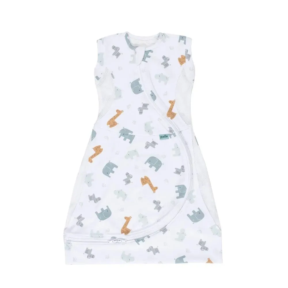 Purflo Cuddle To Sleep Bag 0.5 TOG 3-12 Months - Animal Safari