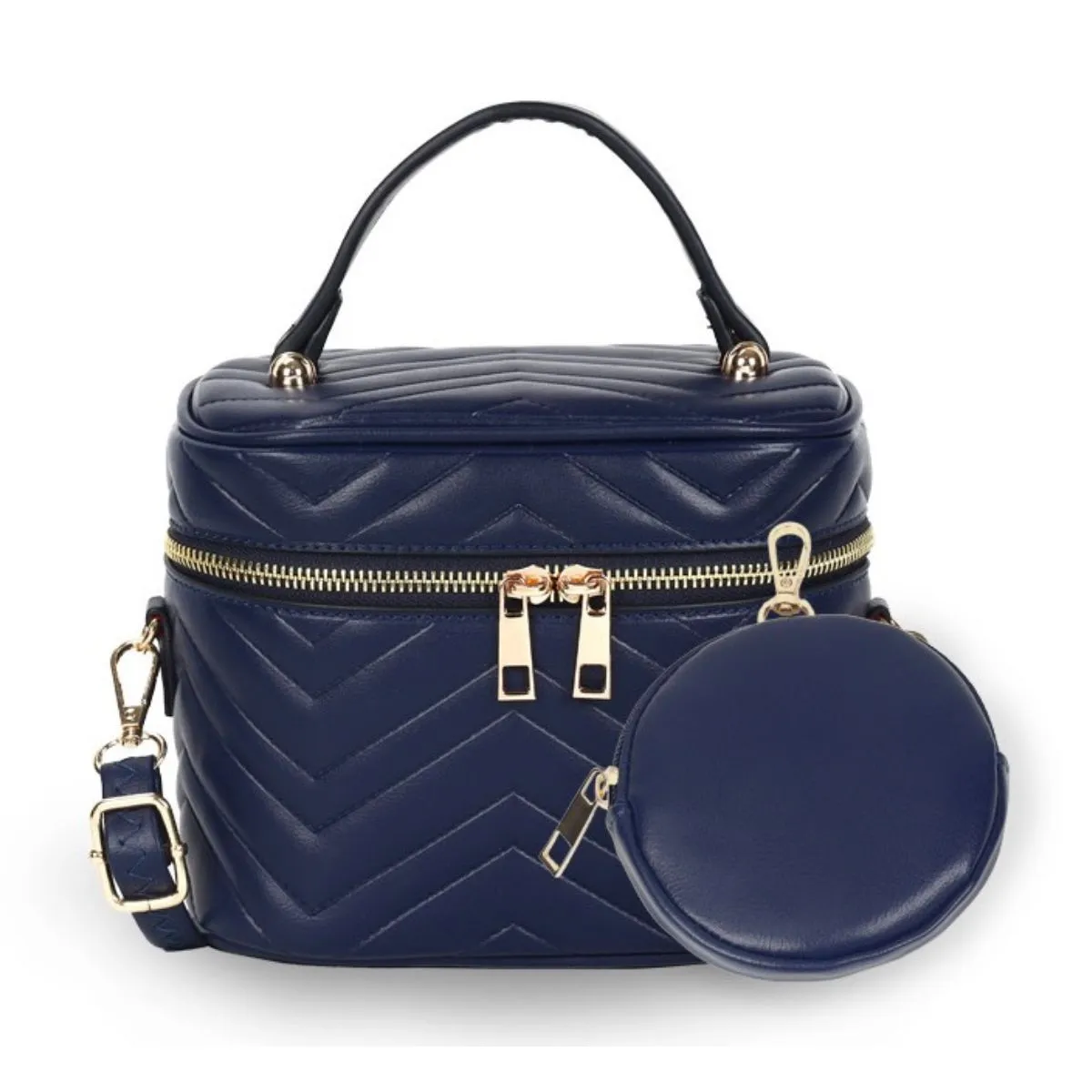 Purse Blue Vanity Case Crossbody