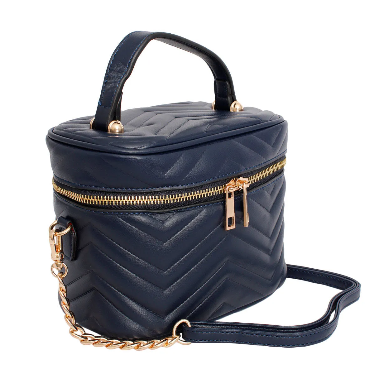 Purse Blue Vanity Case Crossbody