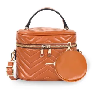 Purse Camel Vanity Case Crossbody