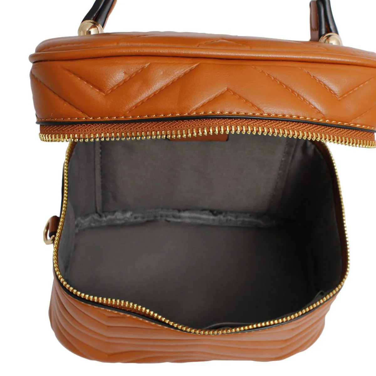 Purse Camel Vanity Case Crossbody