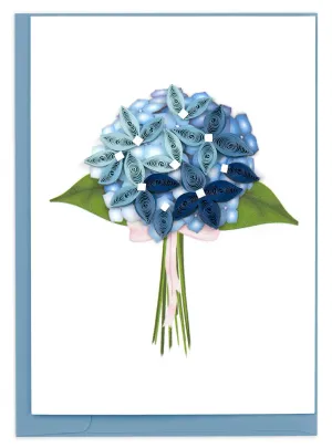 Quilled Blue Hydrangea Gift Enclosure Mini Card