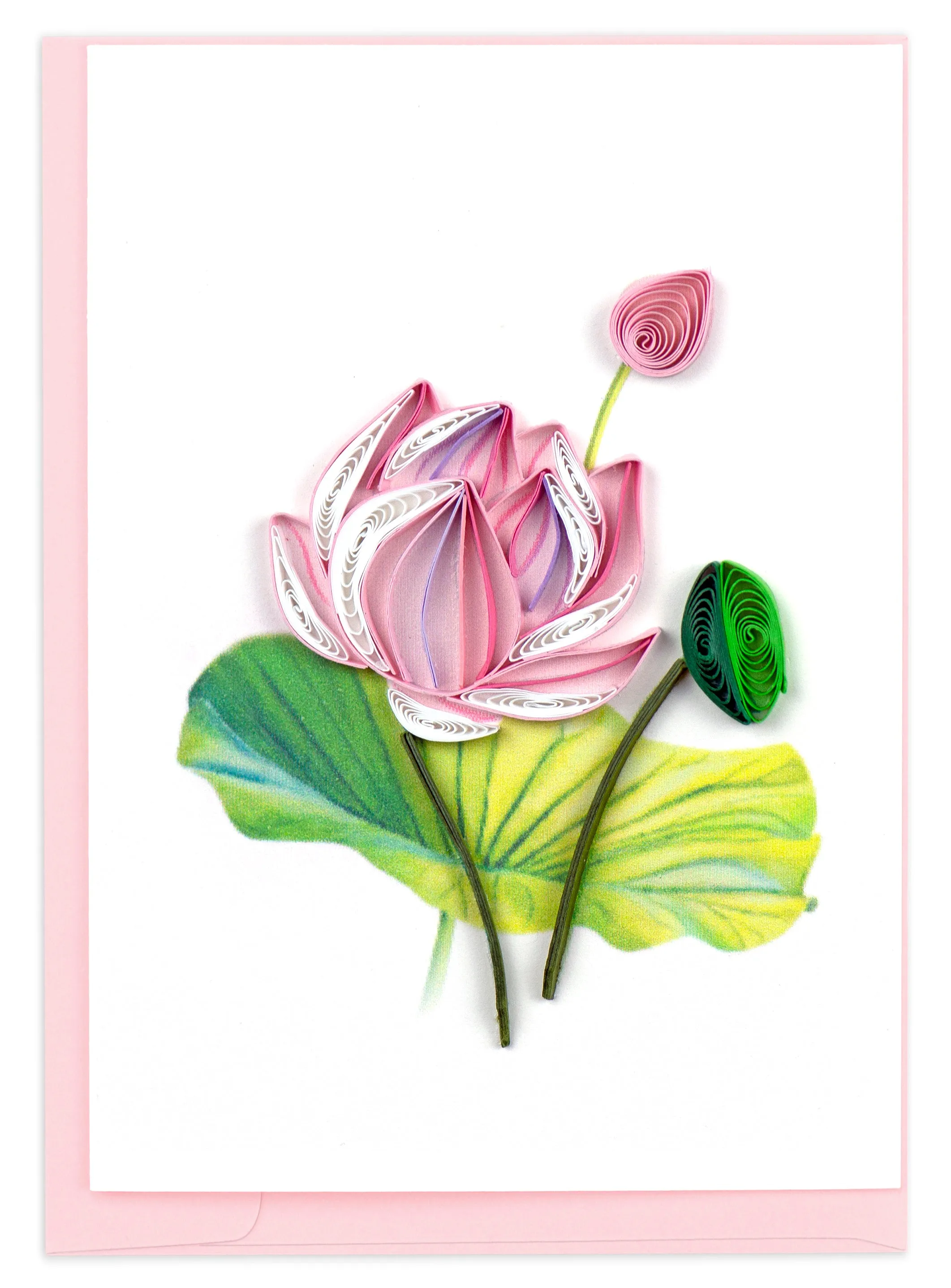 Quilled Pink Lotus Gift Enclosure Mini Card