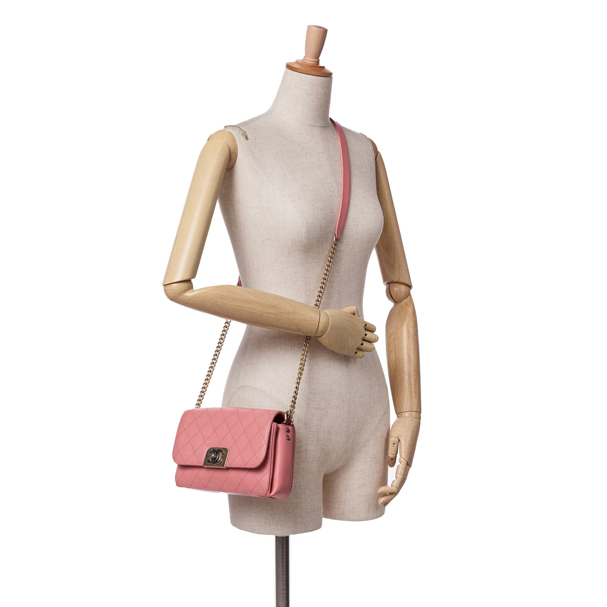 Quilted Calfskin Straight Lined Flap