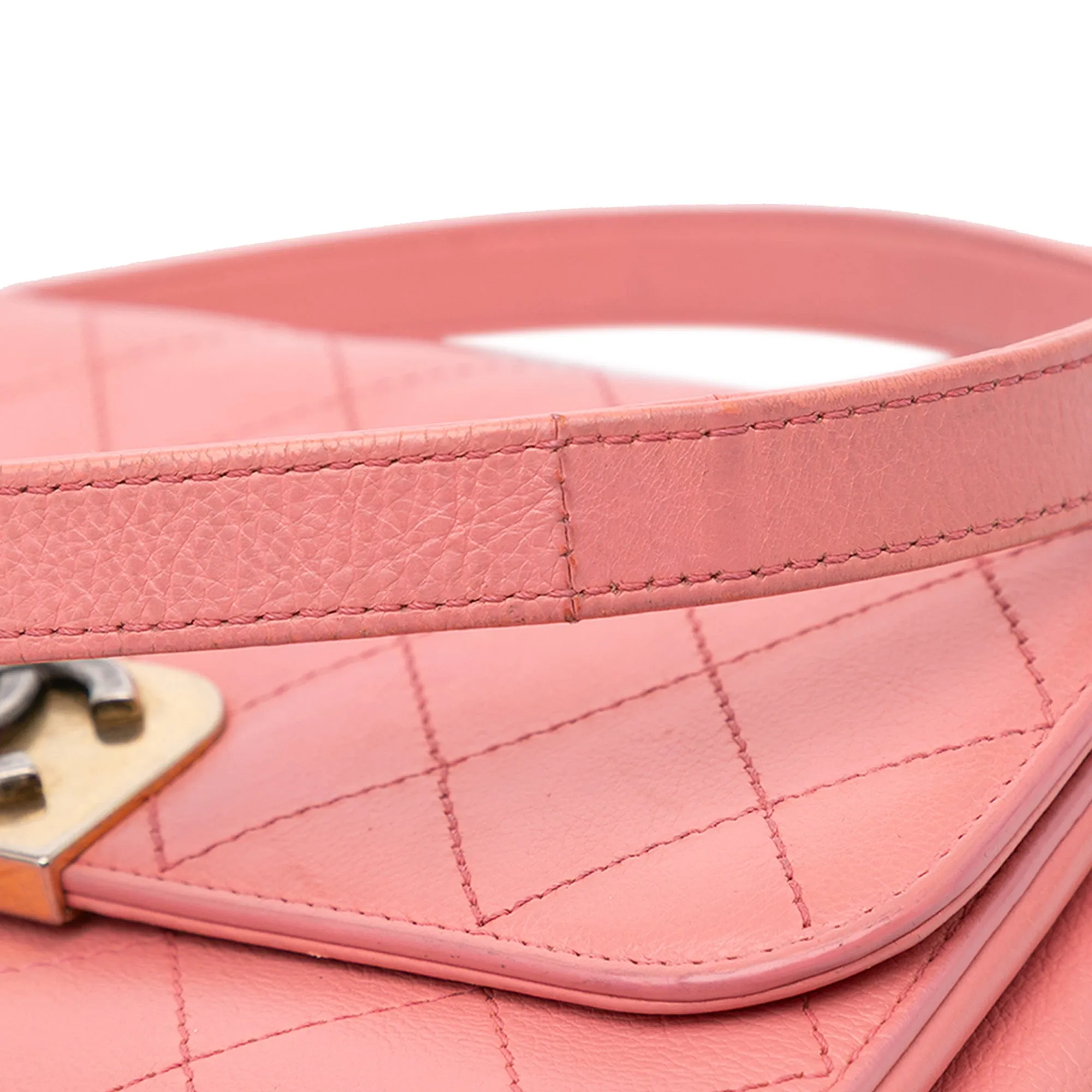 Quilted Calfskin Straight Lined Flap