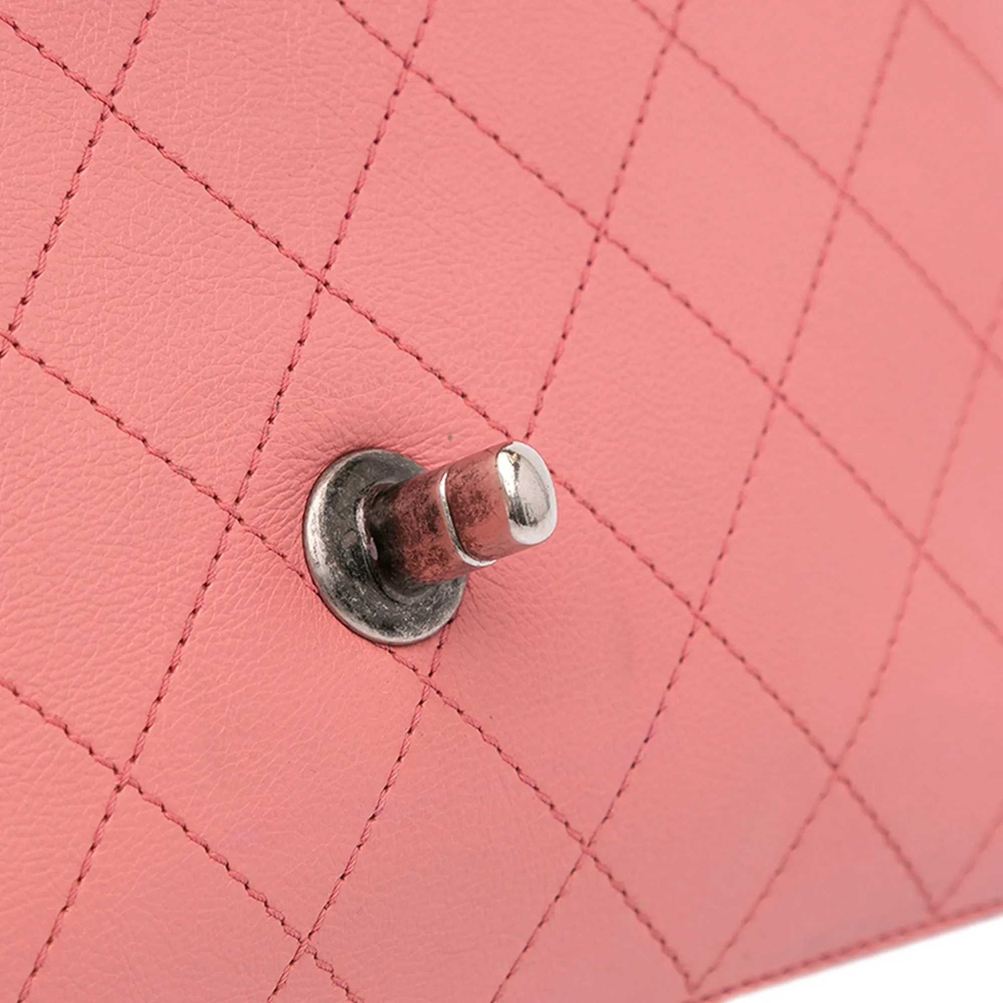 Quilted Calfskin Straight Lined Flap
