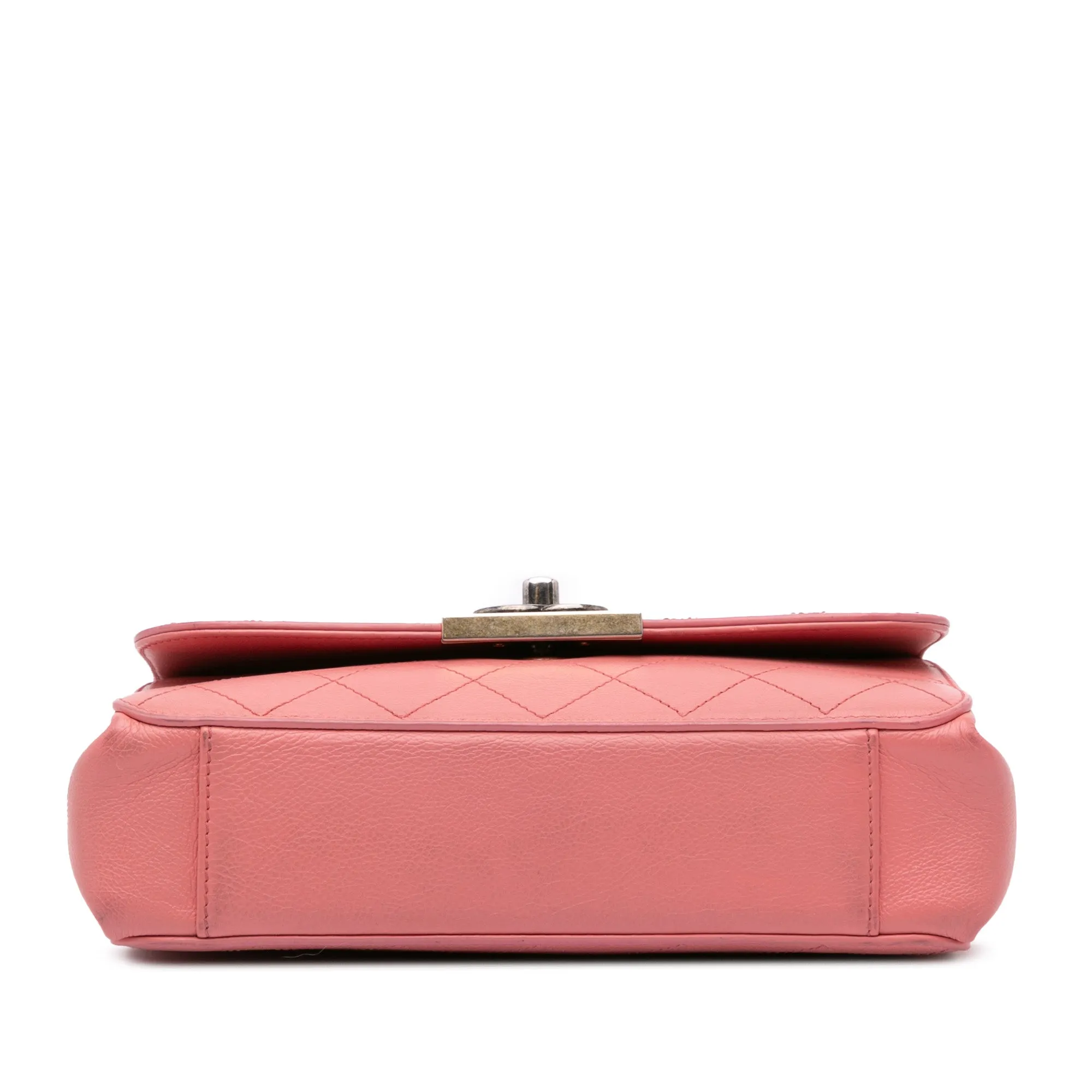 Quilted Calfskin Straight Lined Flap