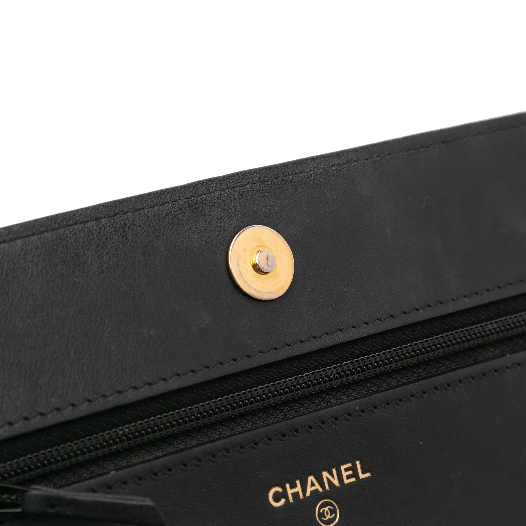Quilted Caviar Boy Wallet on Chain