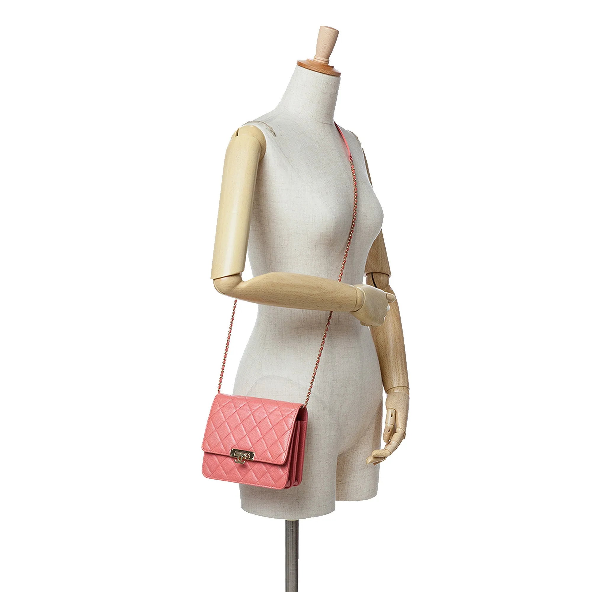 Quilted Caviar Golden Class Wallet On Chain
