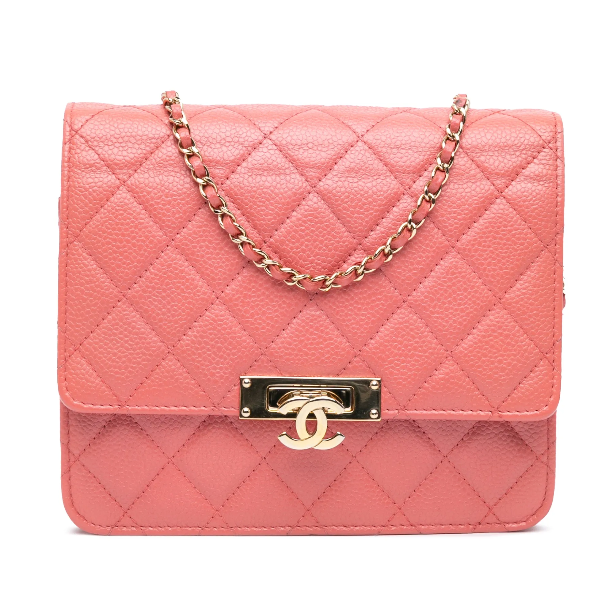 Quilted Caviar Golden Class Wallet On Chain