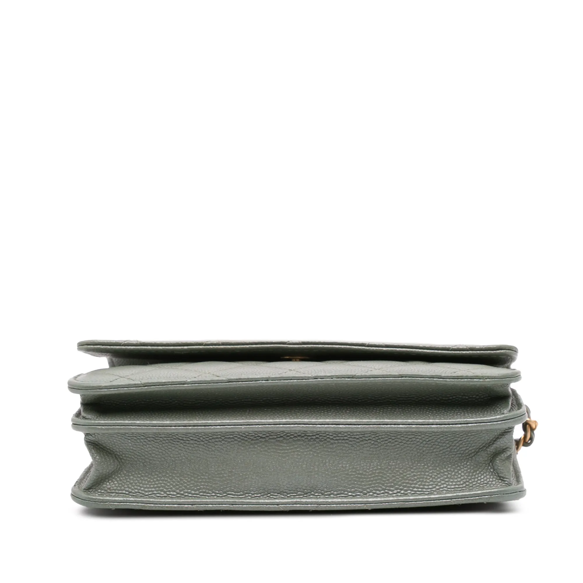 Quilted Caviar Square Wallet on Chain