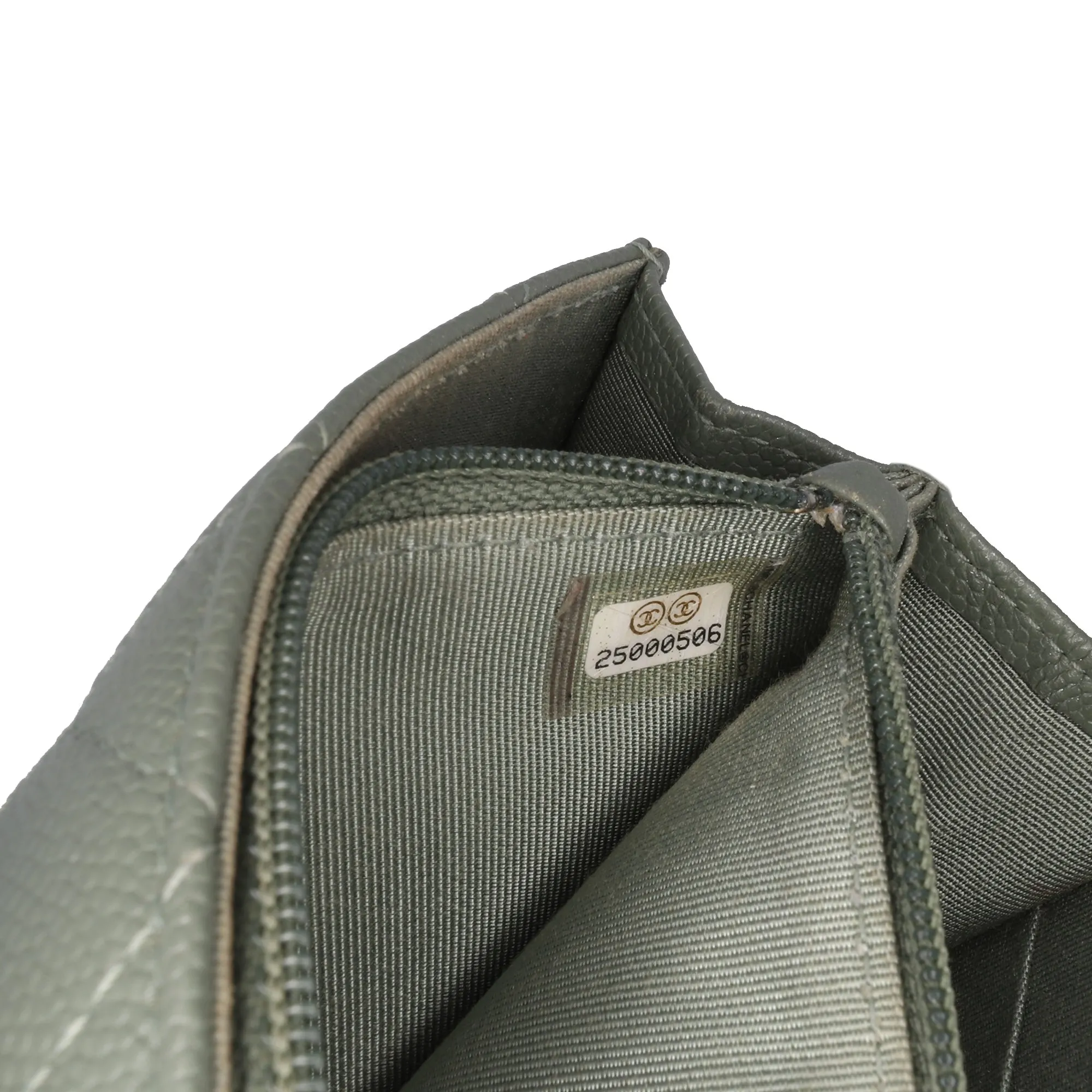 Quilted Caviar Square Wallet on Chain