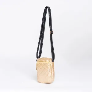 Quilted Crossbody The Micromamager- Gold Quilted