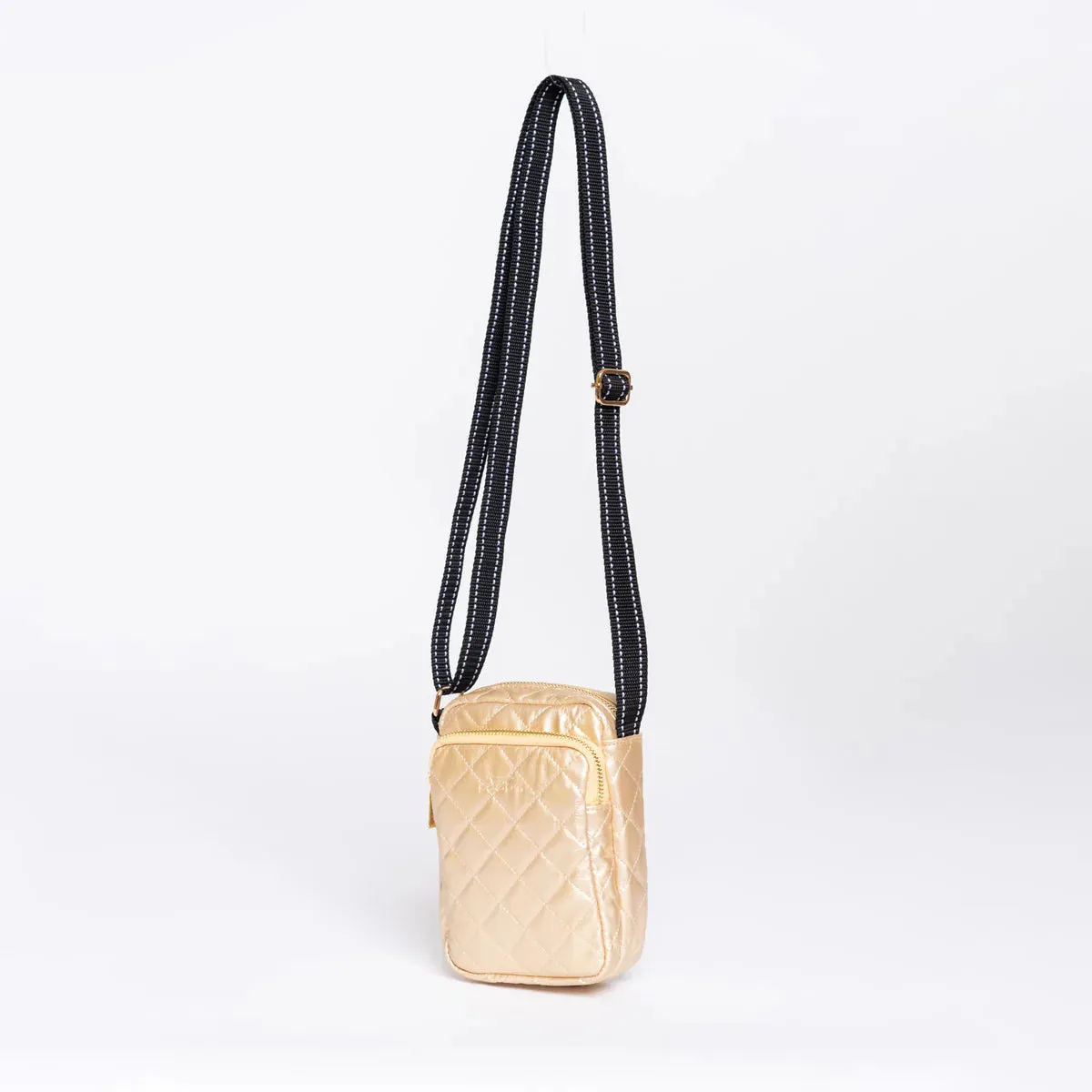Quilted Crossbody The Micromamager- Gold Quilted