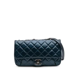 Quilted Glazed Calfskin Coco Pleats Flap