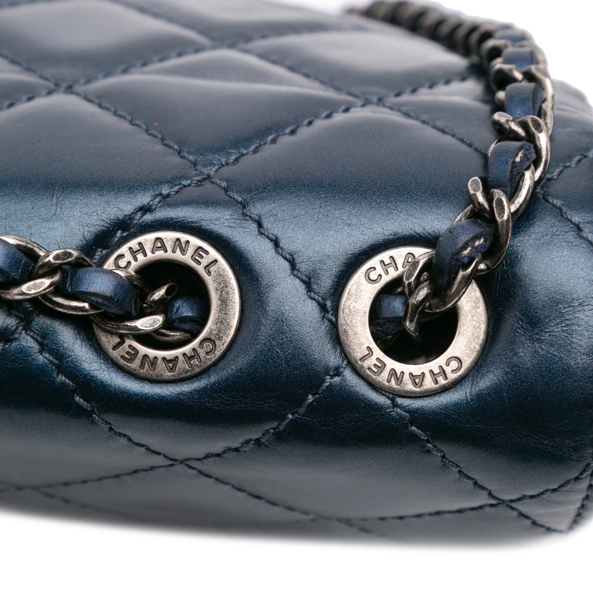 Quilted Glazed Calfskin Coco Pleats Flap