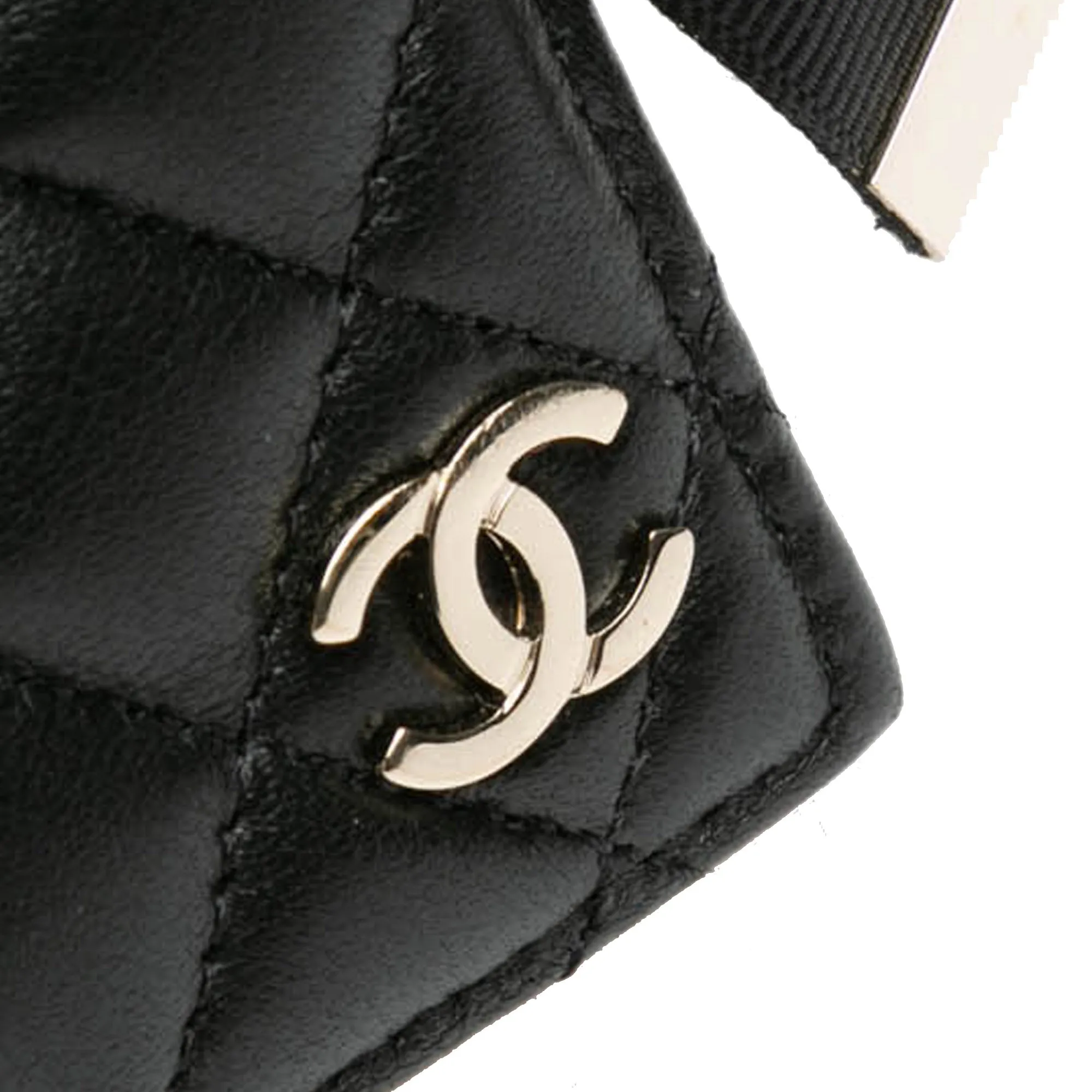 Quilted Lambskin Book Card Holder On Chain