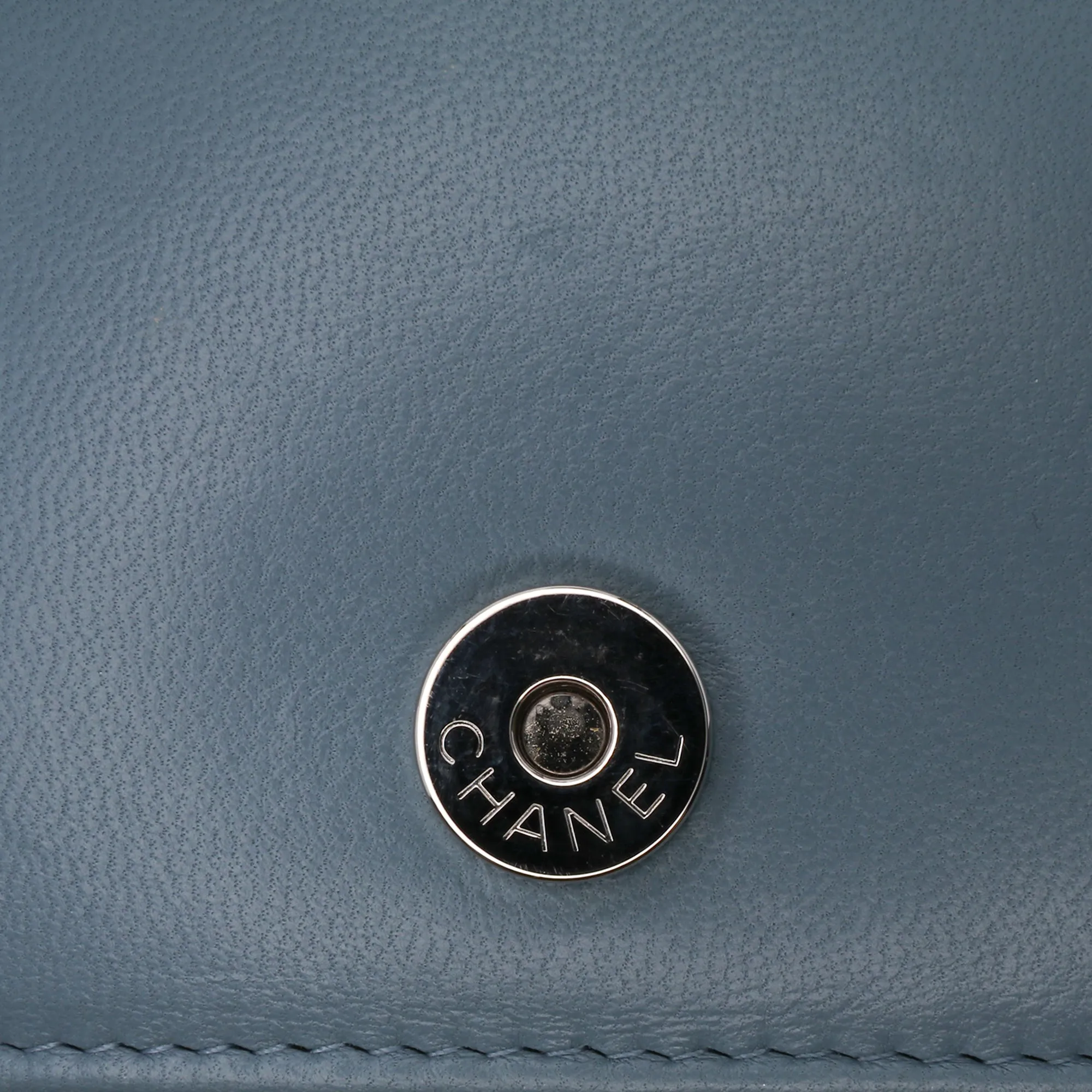 Quilted Lambskin Double Stitch Wallet On Chain