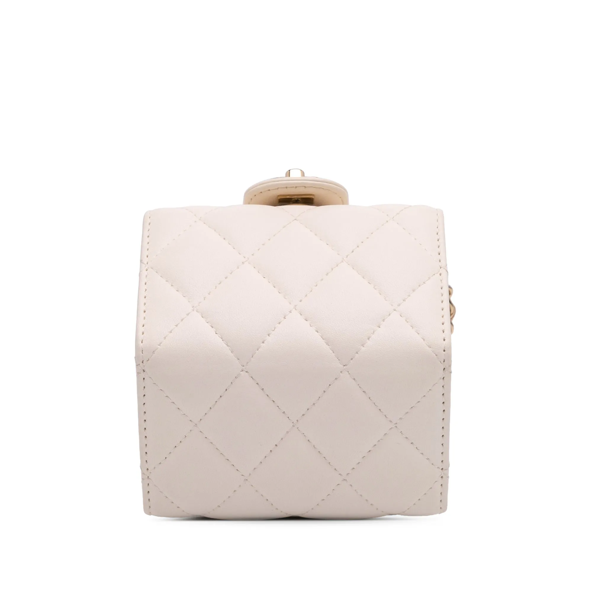 Quilted Lambskin Foldable Jewelry Box with Chain