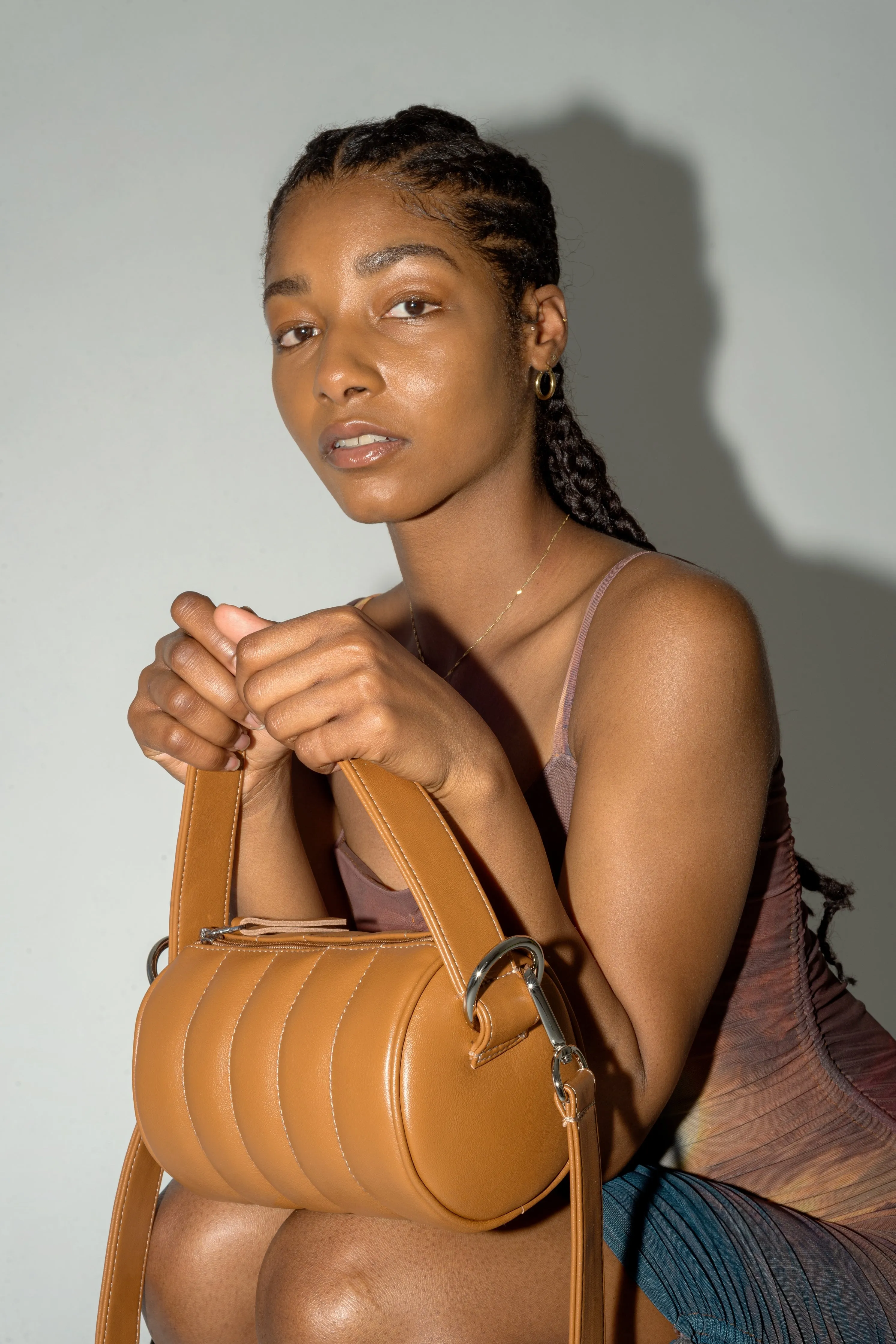 Quilted Mini Duffle Bag • Camel