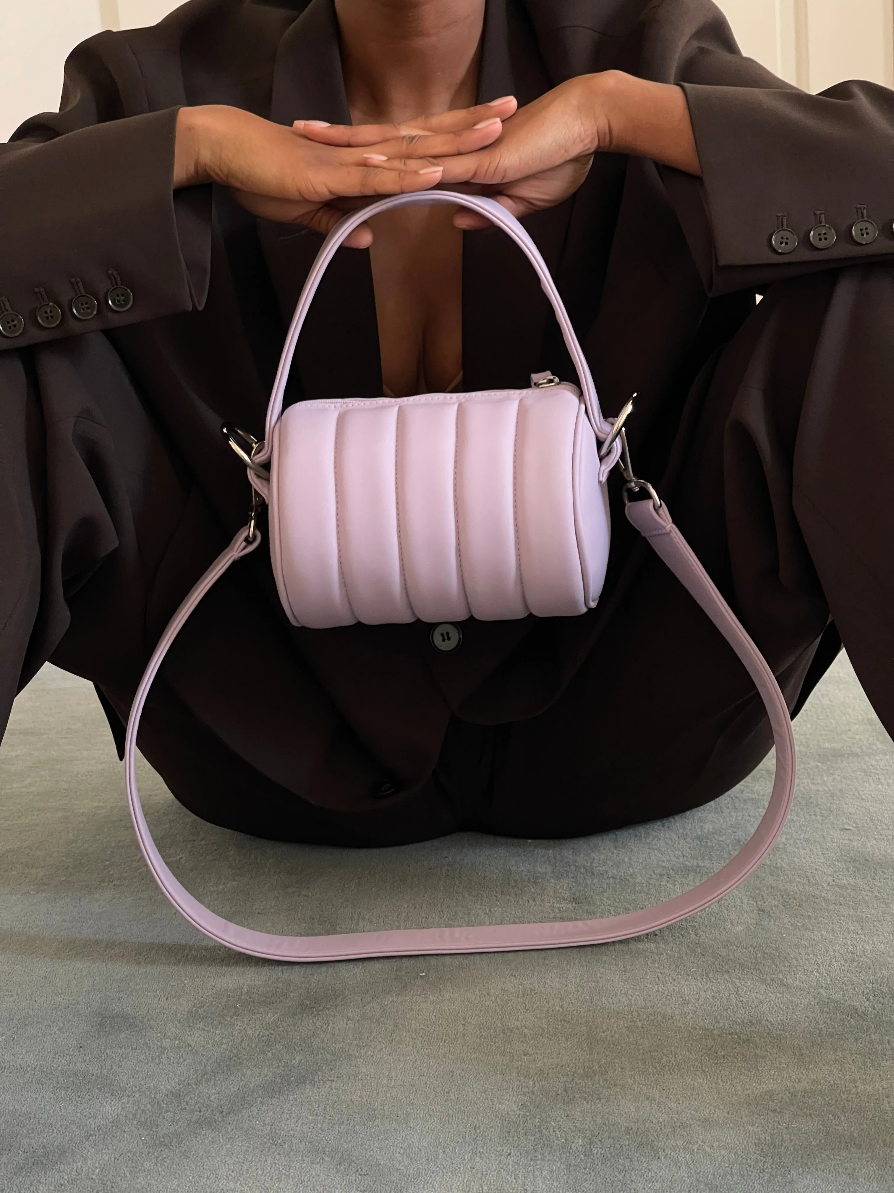 Quilted Mini Duffle Bag • Lilac