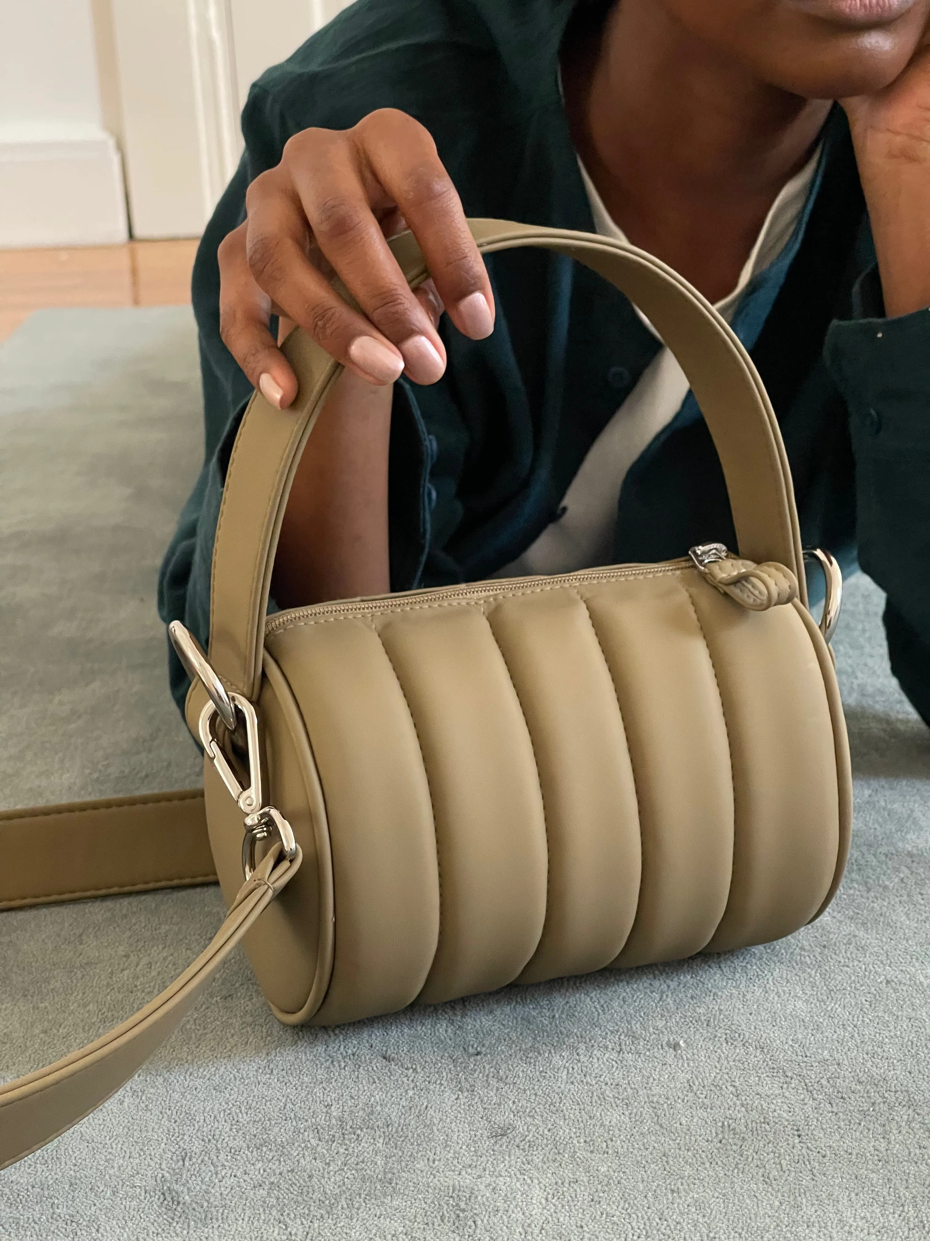 Quilted Mini Duffle Bag • Toffee