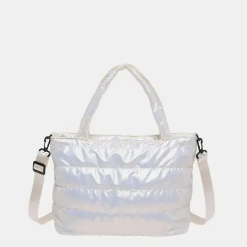 Quilted Tote Bags with Stylish Leather Detachable Strap Crossbody Options