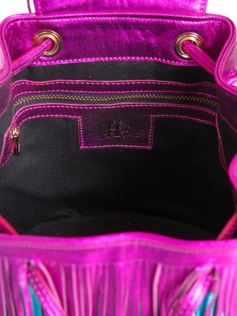 Rainbow Leather Bright Tassel Mini Bag