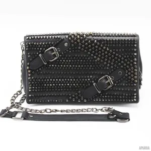 Rebel Yell Handbag by Mary Frances, Hand studded leather