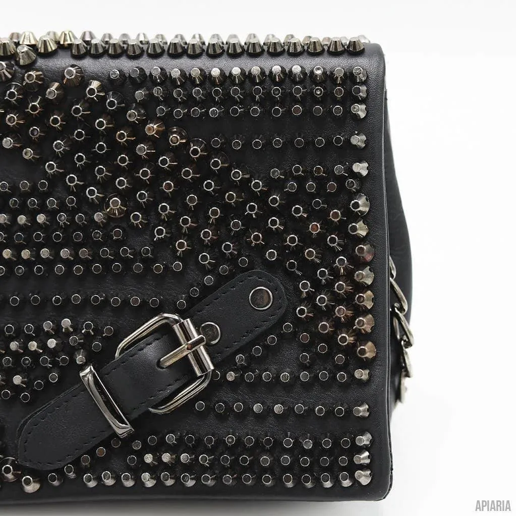 Rebel Yell Handbag by Mary Frances, Hand studded leather