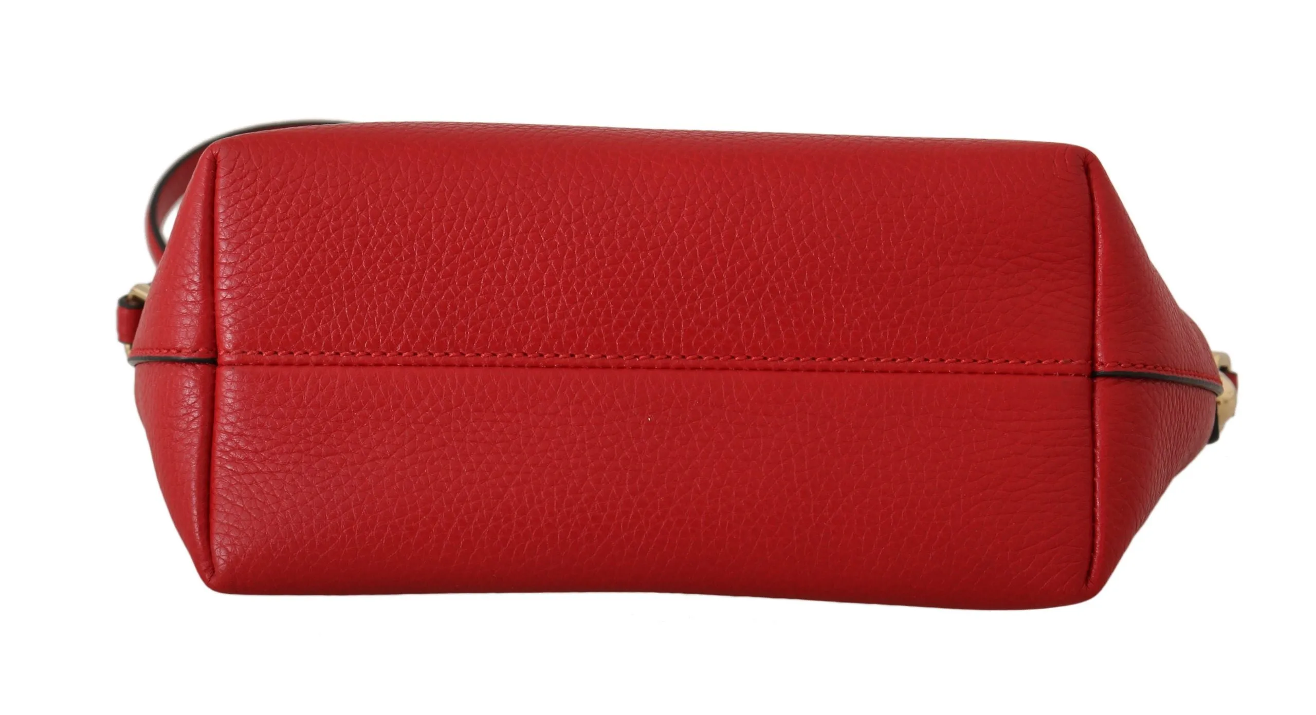 Red Leather Hand Shoulder Shopping Tote Bag