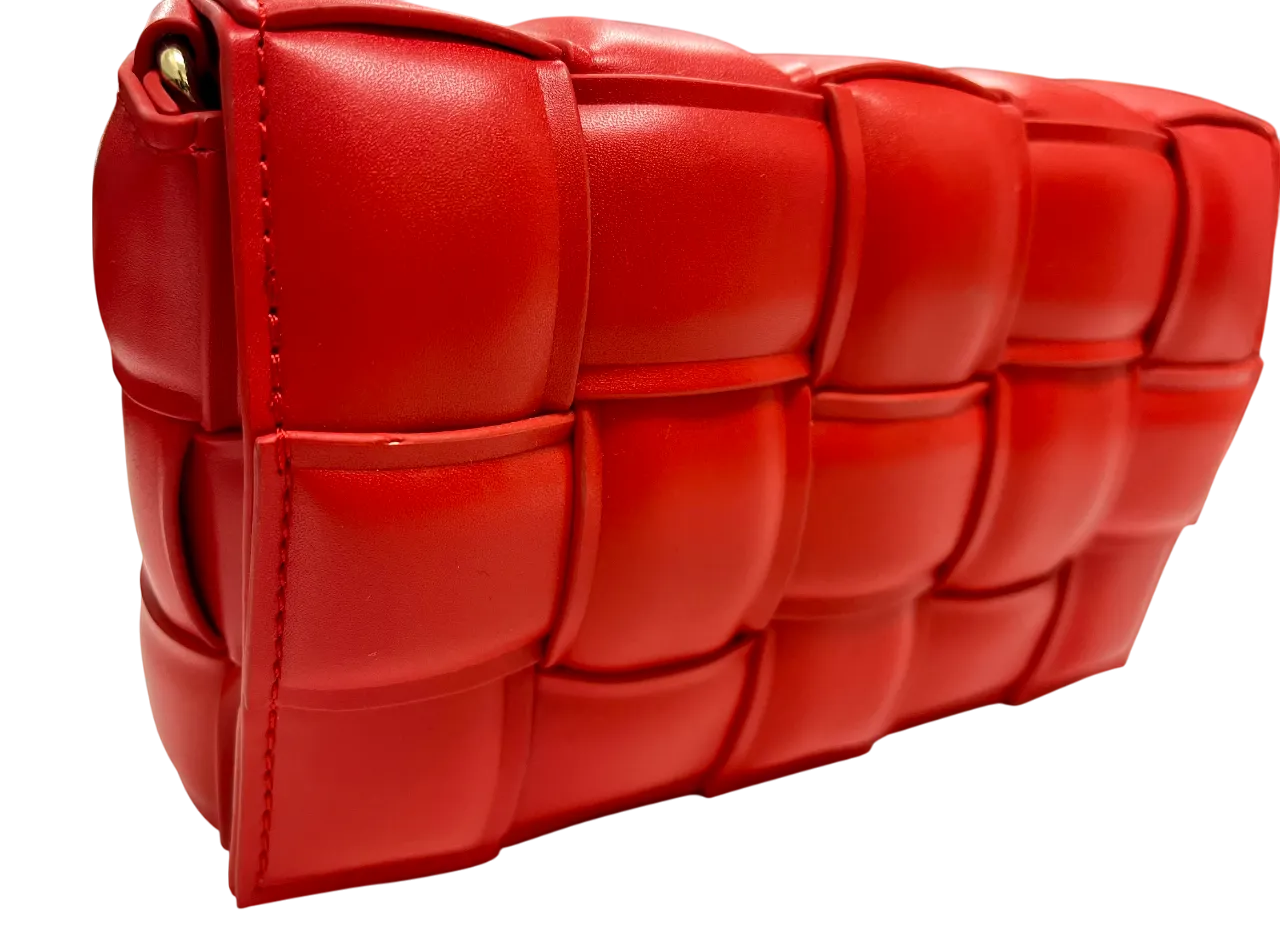 Red Woven Crossbody Bag