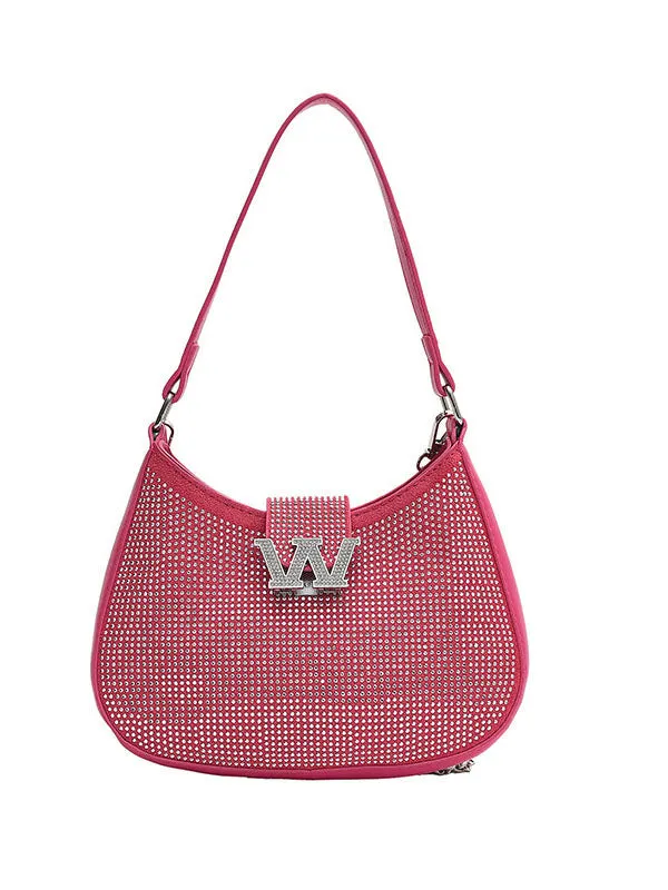 Rhinestone Saddle Shoulder Bag