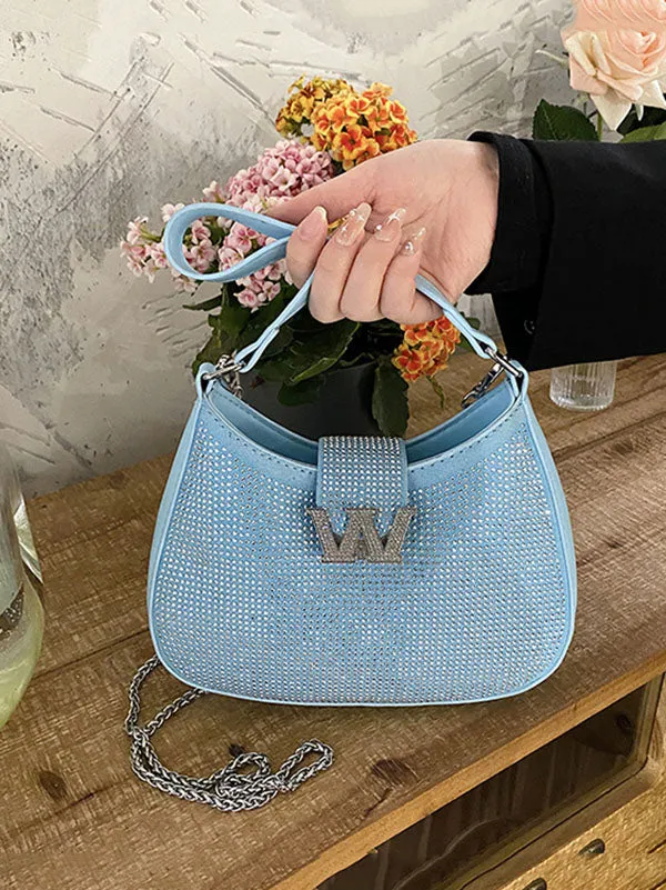 Rhinestone Saddle Shoulder Bag