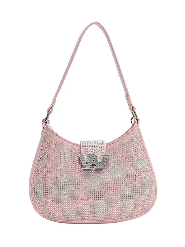 Rhinestone Saddle Shoulder Bag