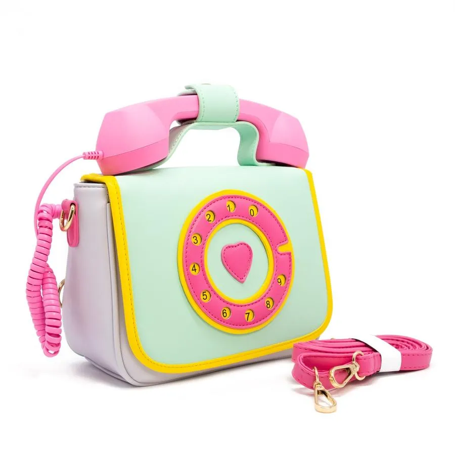 Ring Ring Phone Convertible Handbag - Cotton Candy Mint Green