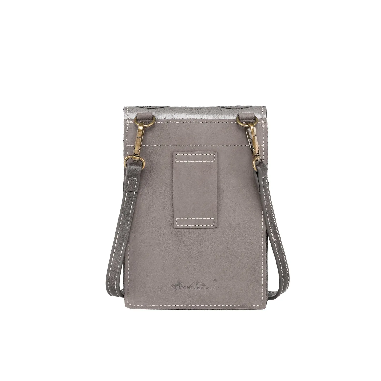 RLP-2002 Montana West Floral Tooled Genuine Leather Belt Loop Phone Holster Pouch/Multi-function Crossbody