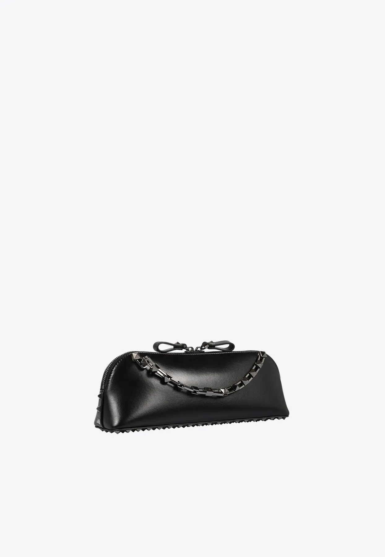 Rockstud East-West Leather Clutch Bag