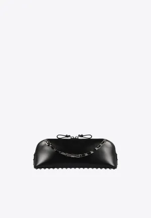 Rockstud East-West Leather Clutch Bag