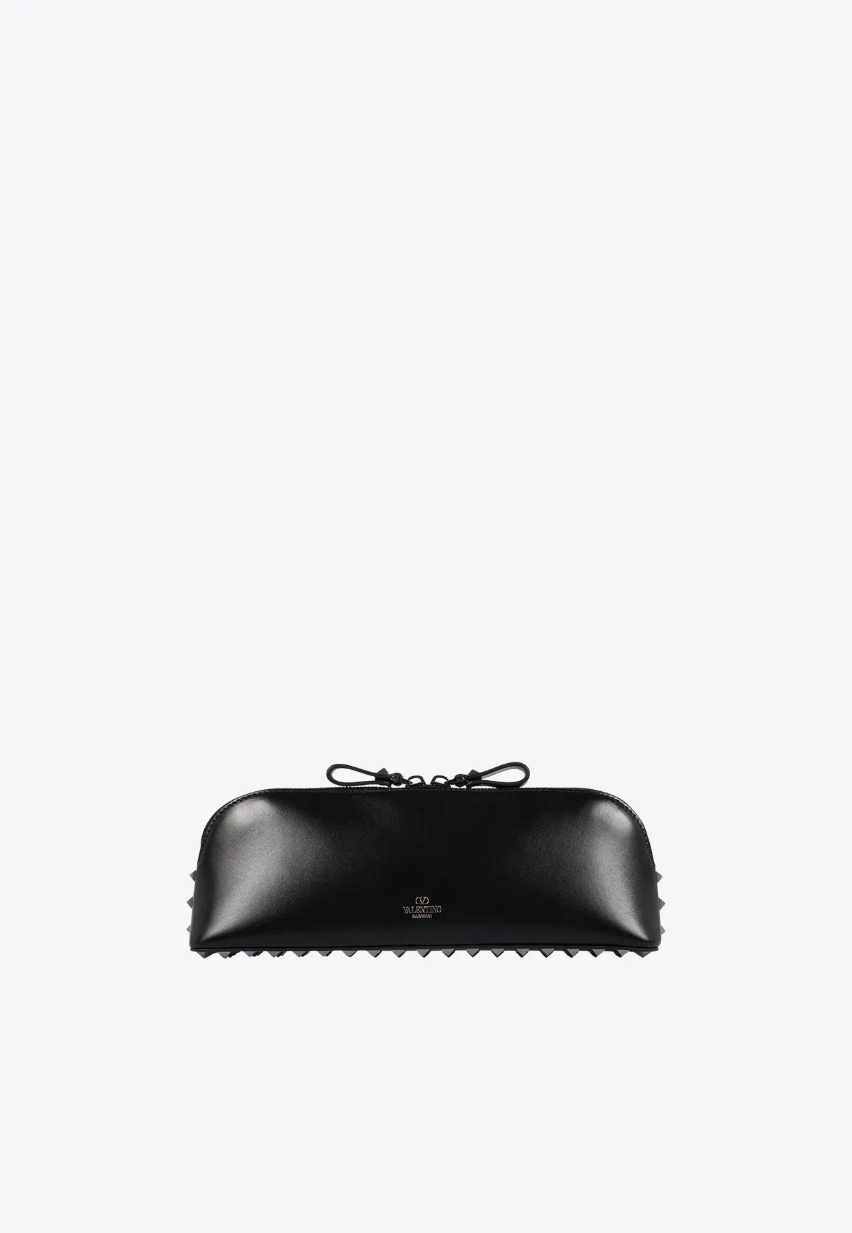 Rockstud East-West Leather Clutch Bag