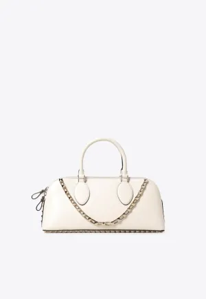 Rockstud Leather Top Handle Bag