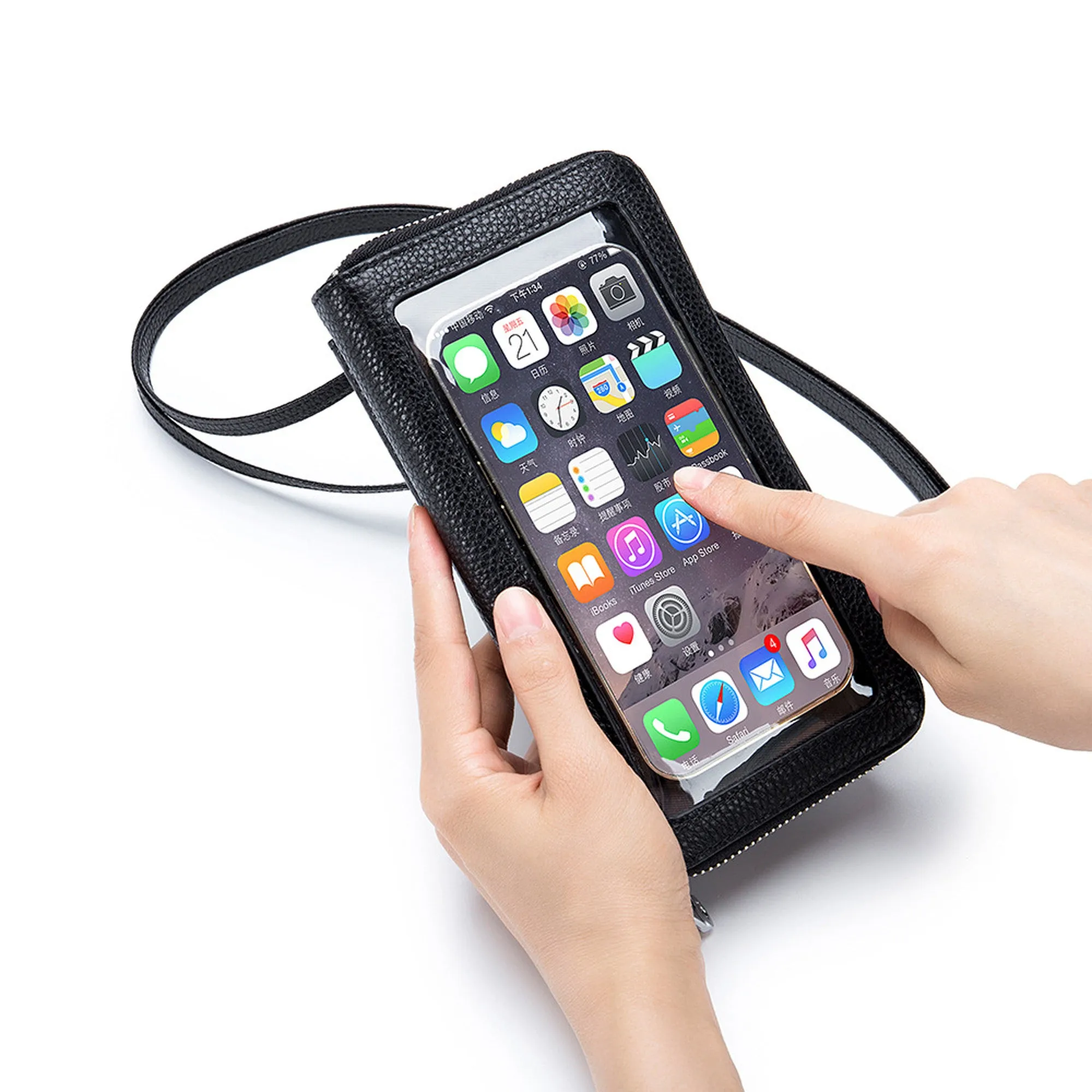 Ryann Genuine Leather Phone Wallet Crossbody