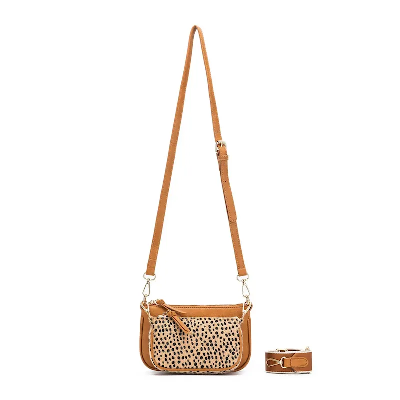 Sabie 2 Piece Crossbody Bag - Tan/Leopard
